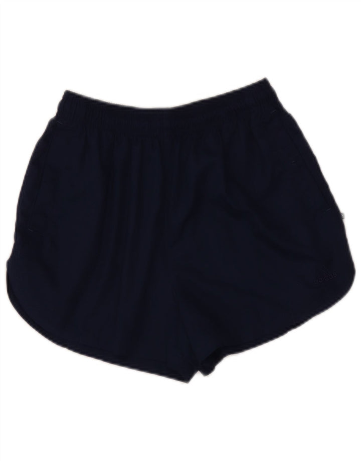 Adidas Womens Sport Shorts UK 12 Medium Navy Blue Polyester