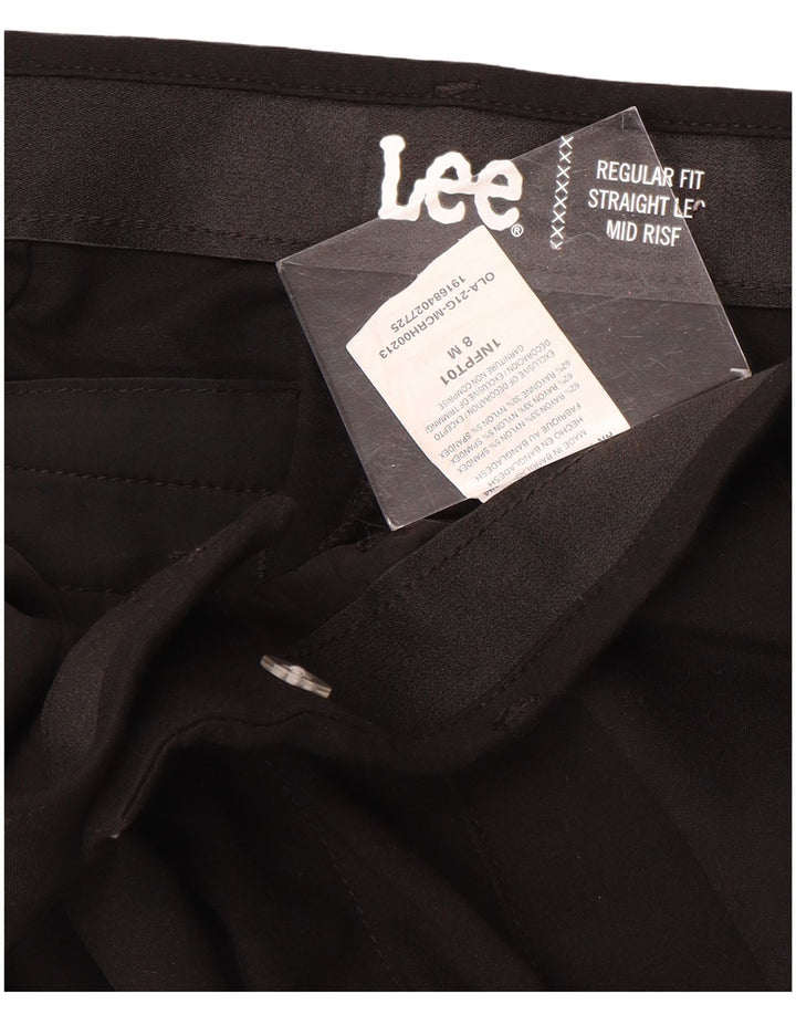 LEE Womens Regular Fit Mid Rise Suit Trousers US 8 Medium W30 L32 Black