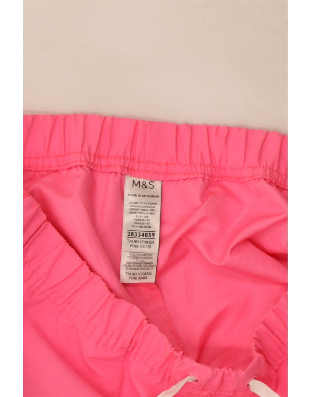 Marks & Spencer Girls Sport Shorts 12-13 Years Pink Polyester
