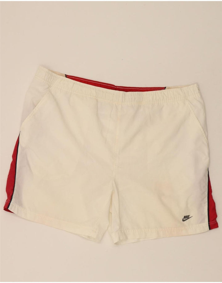 NIKE Mens Sport Shorts UK 40/42 2XL  White Colourblock Polyester Vintage Nike and Second-Hand Nike from Messina Hembry 