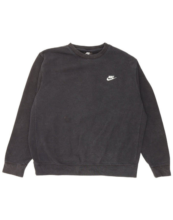 NIKE Mens Sweatshirt Jumper Large Black Cotton
