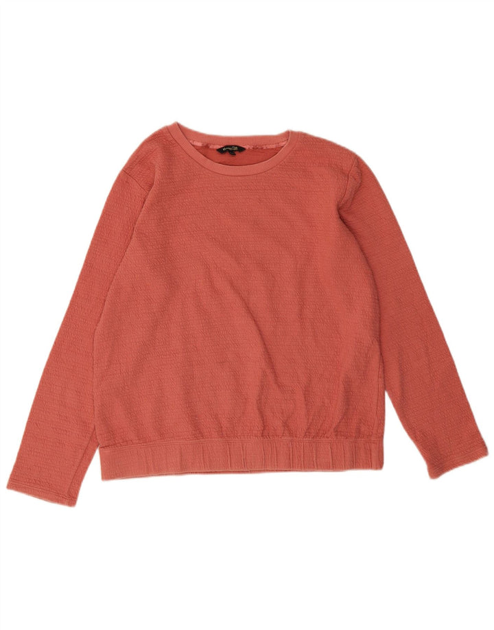 Massimo Dutti Womens Sweatshirt Jumper UK 14 Medium Orange Cotton