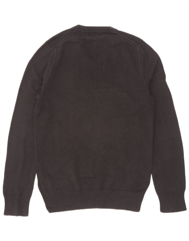 Marks & Spencer Mens V-Neck Jumper Sweater XS Black Cotton