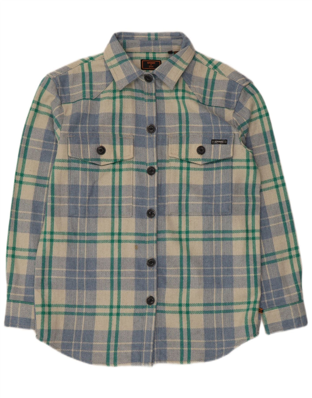 Superdry Womens Oversized Flannel Shirt UK 10 Small Multicoloured Check