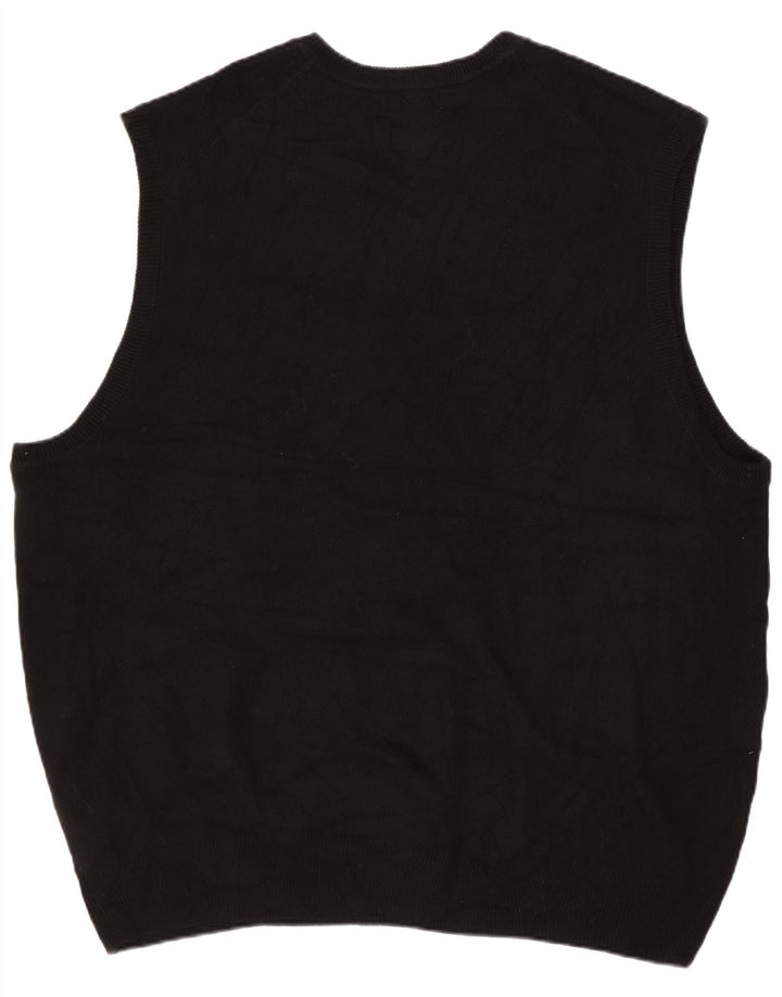 Dockers Mens Vest Tank Top 2XL Black Argyle/Diamond Acrylic