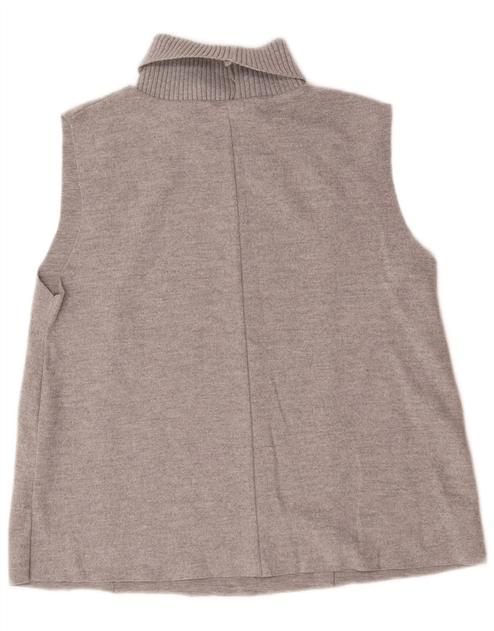Zara Womens Vest Tank Top UK 16 Large Grey Cotton