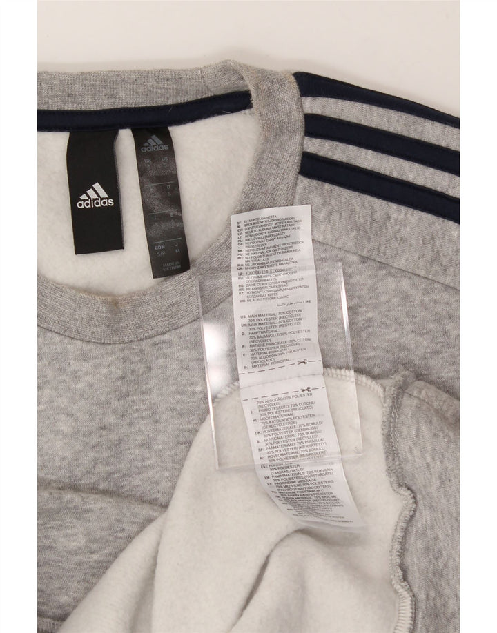 ADIDAS Mens Sweatshirt Jumper Small Grey Cotton Vintage Adidas and Second-Hand Adidas from Messina Hembry 