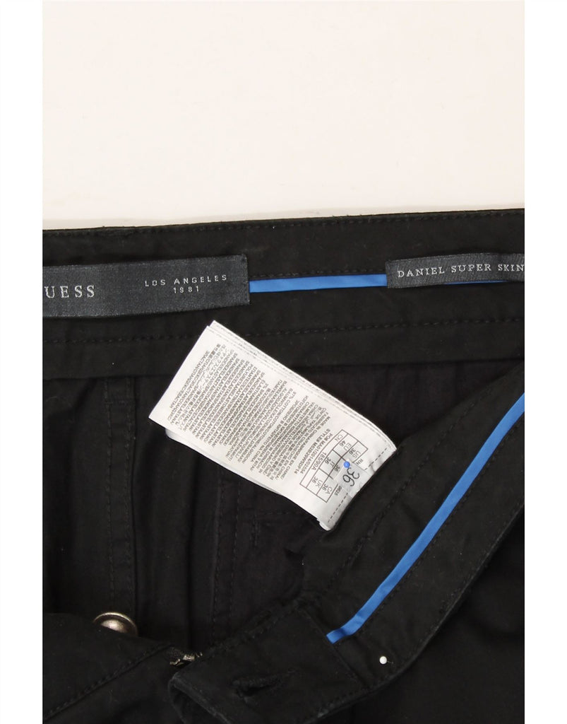 GUESS Mens Daniel Skinny Chino Trousers W36 L34 Black Cotton Vintage Guess and Second-Hand Guess from Messina Hembry 