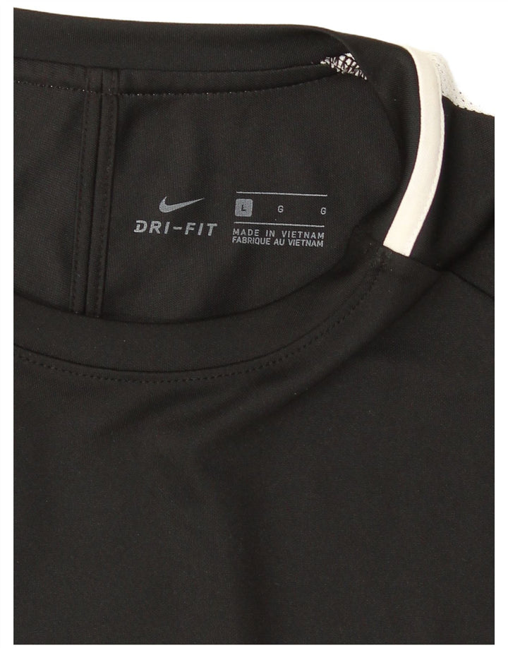 Nike Mens Dri Fit T-Shirt Top Large Black Colourblock