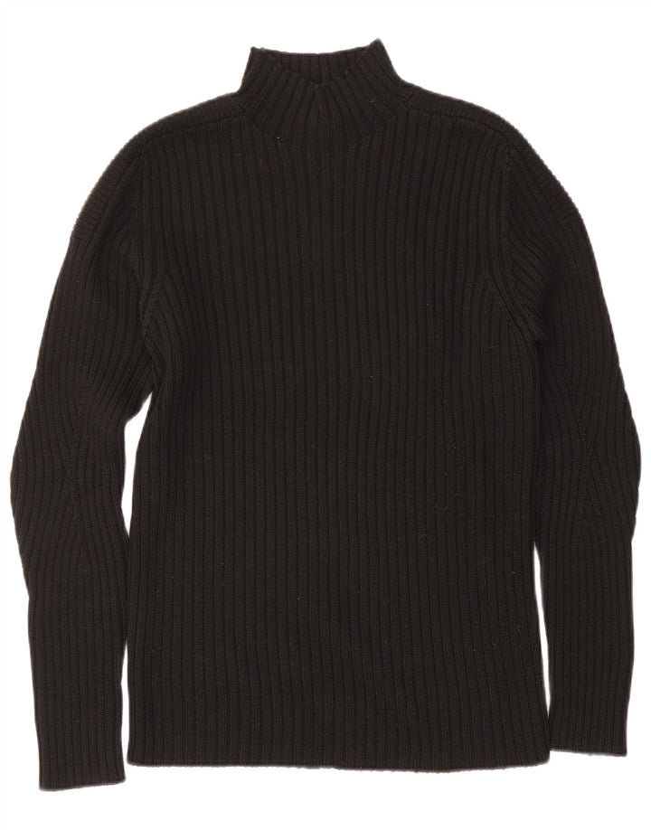 Hugo Boss Mens Turtle Neck Jumper Sweater Large Black Wool