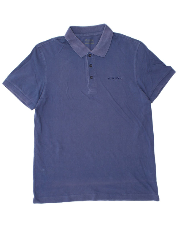 Lotto Mens Polo Shirt Large Blue Cotton