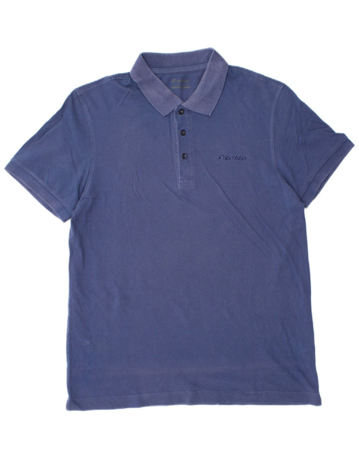 Lotto Mens Polo Shirt Large Blue Cotton
