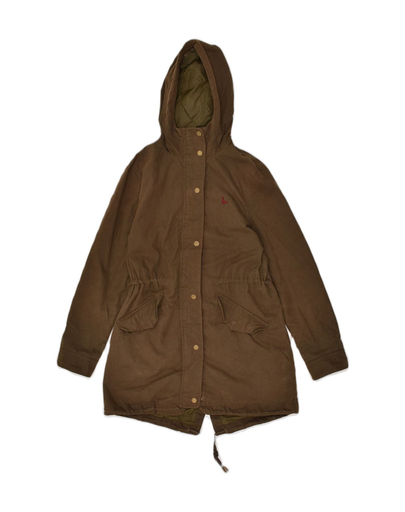 JACK WILLS Womens Hooded Parka Jacket UK 6 XS  Brown Cotton | Vintage Jack Wills | Thrift | Second-Hand Jack Wills | Used Clothing | Messina Hembry 