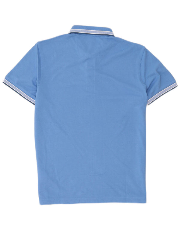 Hugo Boss Mens Regular Fit Polo Shirt Large Blue Striped Cotton