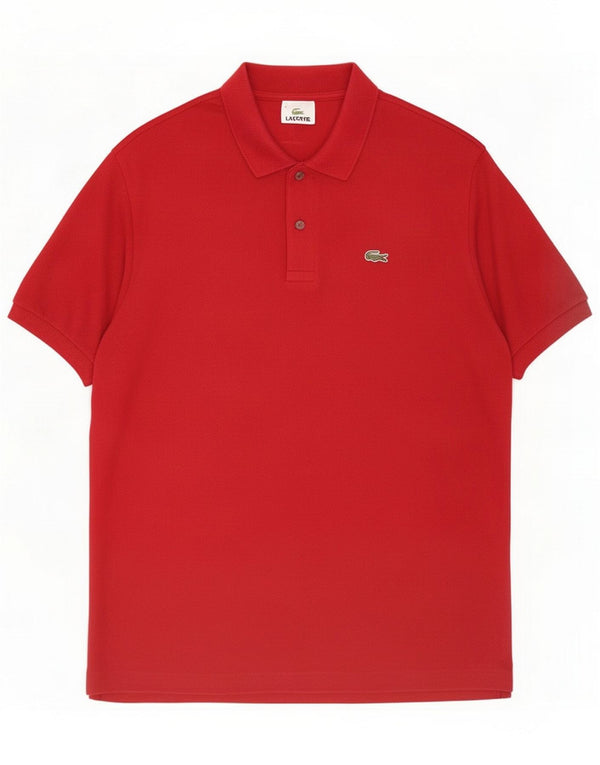 Lacoste Mens Polo Shirt Size 6 XL Burgundy Cotton