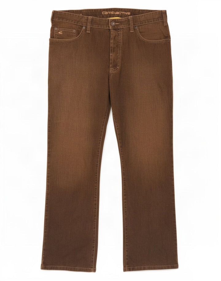 Camel Active Mens Straight Jeans W38 L30 Brown Cotton