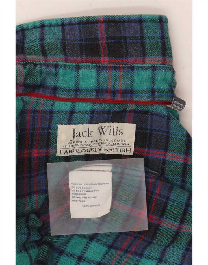 Jack Wills Mens Flannel Shirt Medium Green Check Cotton