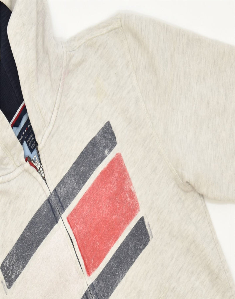 TOMMY HILFIGER Boys Graphic Zip Hoodie Sweater 12-13 Years Medium Beige | Vintage | Thrift | Second-Hand | Used Clothing | Messina Hembry 