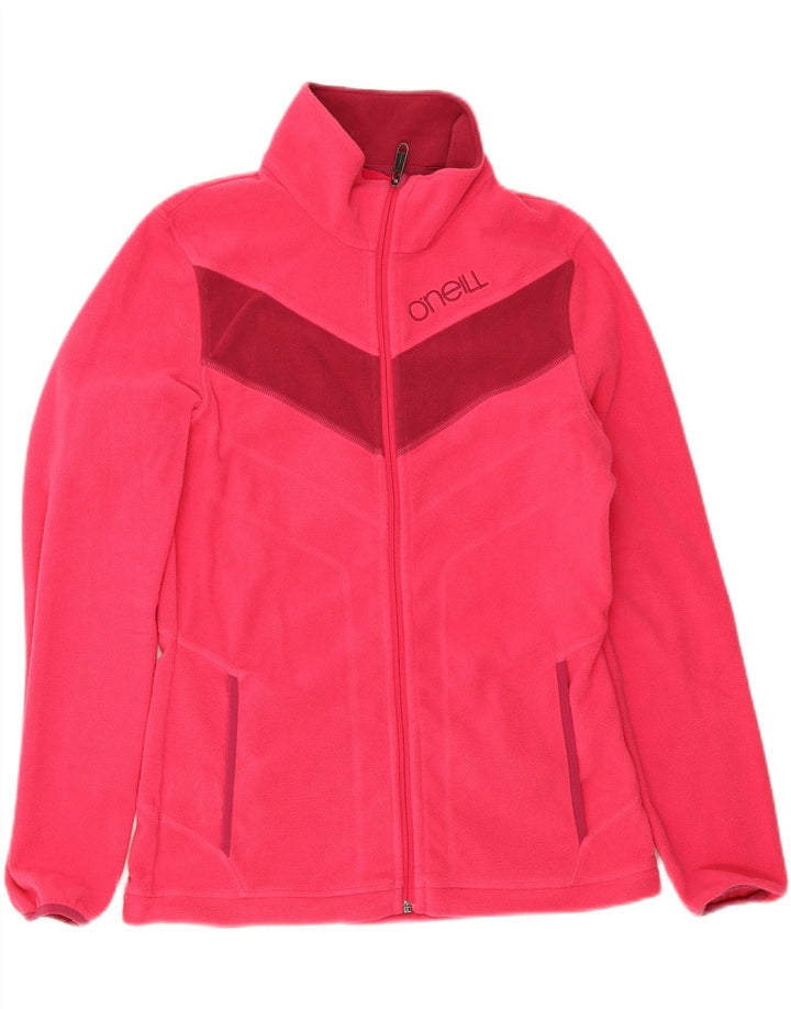 O'Neill Womens Graphic Fleece Jacket UK 18 XL Pink Colourblock Polyester