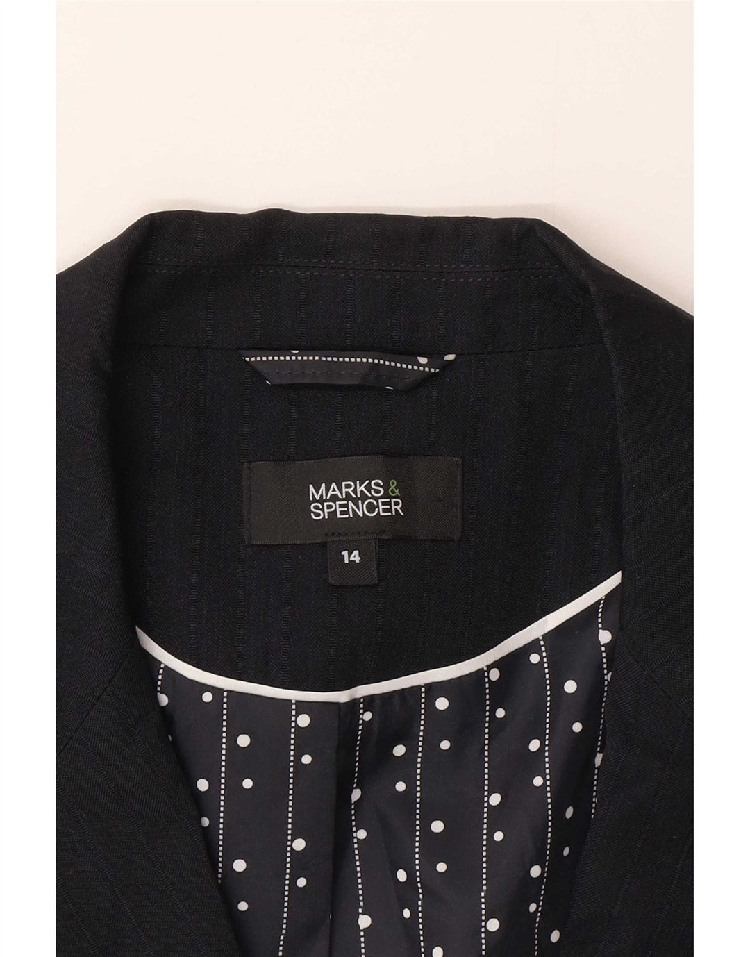 Marks & Spencer Womens 1 Button Blazer Jacket UK 14 Medium Navy Blue