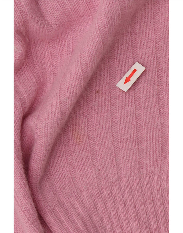 Vintage Womens Roll Neck Jumper Sweater UK 14 Medium Pink