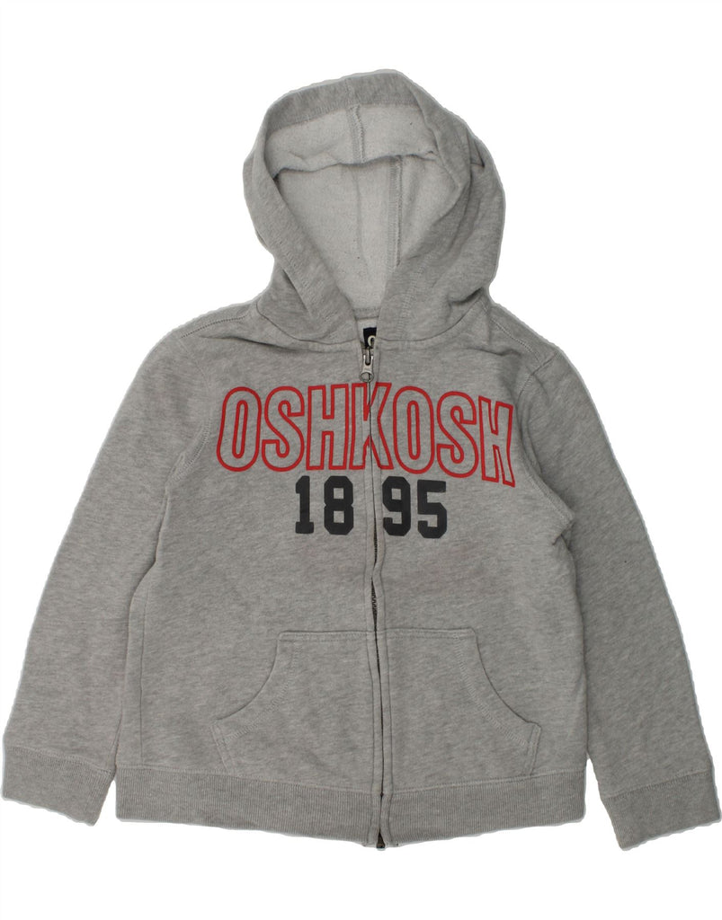 OSH KOSH Boys Graphic Zip Hoodie Sweater 5-6 Years Grey Cotton | Vintage Osh Kosh | Thrift | Second-Hand Osh Kosh | Used Clothing | Messina Hembry 