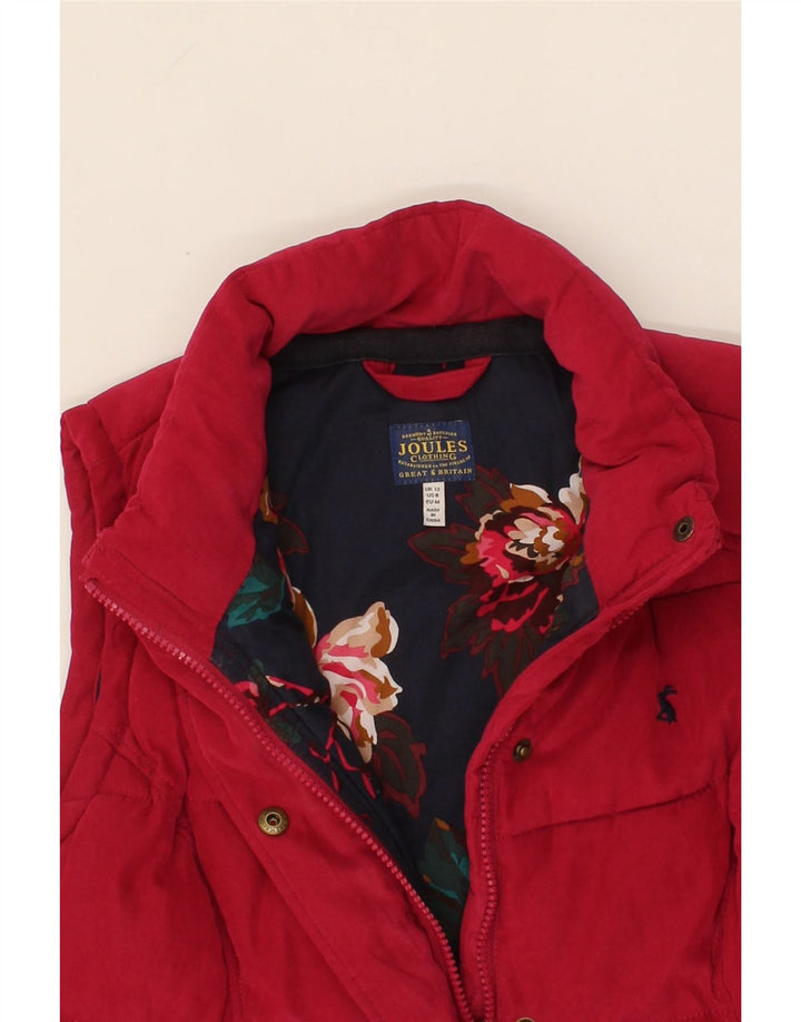 JULES Womens Padded Gilet UK 12 Medium Red Polyester Vintage Jules and Second-Hand Jules from Messina Hembry 