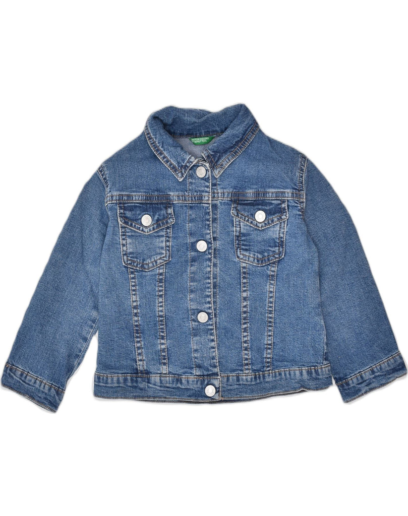 BENETTON Baby Girls Denim Jacket 12-18 Months Blue Cotton | Vintage | Thrift | Second-Hand | Used Clothing | Messina Hembry 