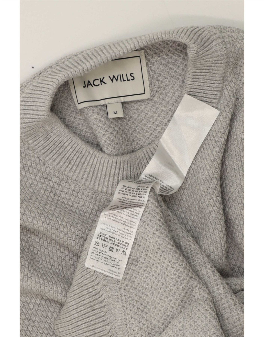 Jack Wills Mens Crew Neck Jumper Sweater Medium Grey Cotton