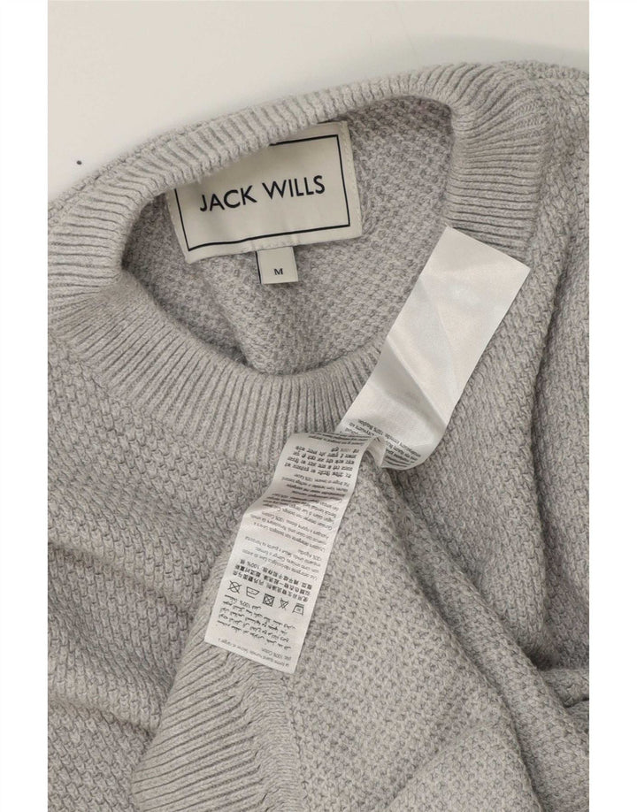 Jack Wills Mens Crew Neck Jumper Sweater Medium Grey Cotton