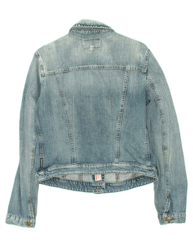 ARMANI JEANS Womens Crop Denim Jacket UK 16 Large Blue | Vintage Armani Jeans | Thrift | Second-Hand Armani Jeans | Used Clothing | Messina Hembry 