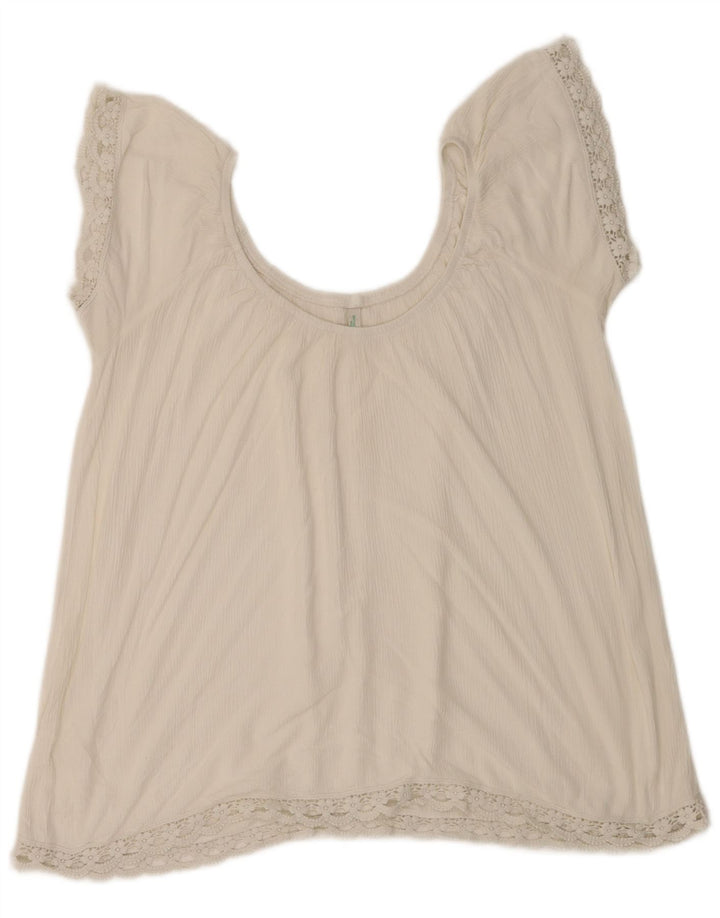 Benetton Womens Blouse Top UK 18 XL White