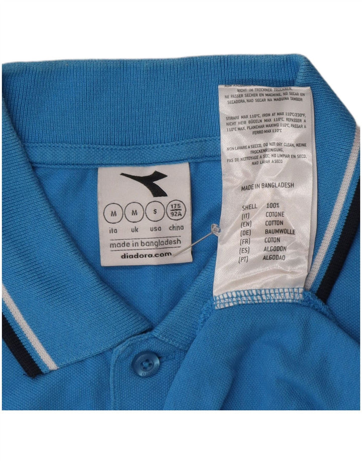 Diadora Mens Polo Shirt Medium Blue Cotton