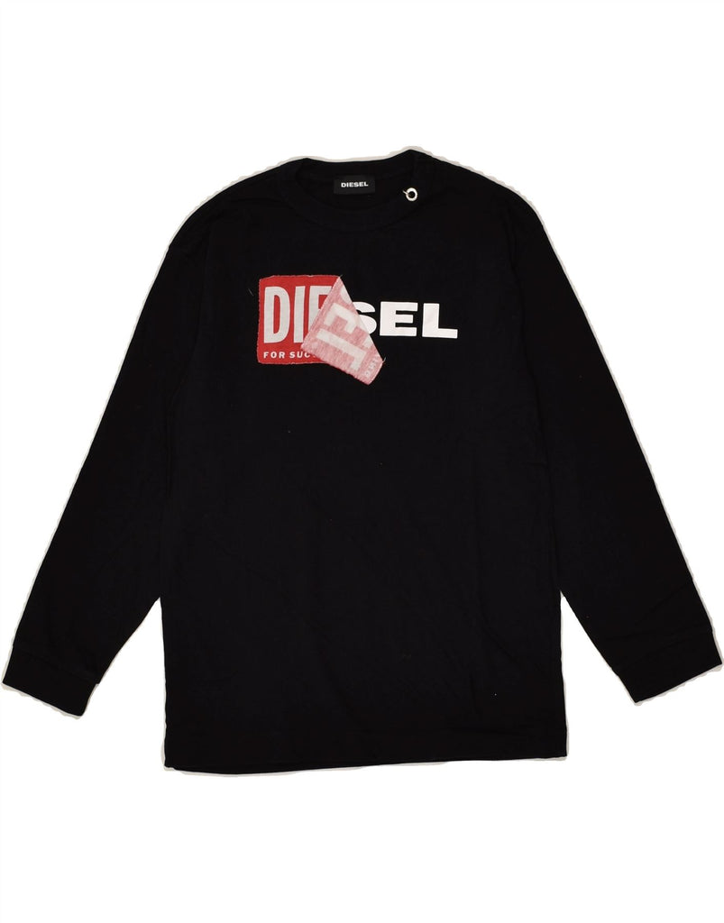 DIESEL Boys Graphic Top Long Sleeve 7-8 Years Black Cotton | Vintage Diesel | Thrift | Second-Hand Diesel | Used Clothing | Messina Hembry 