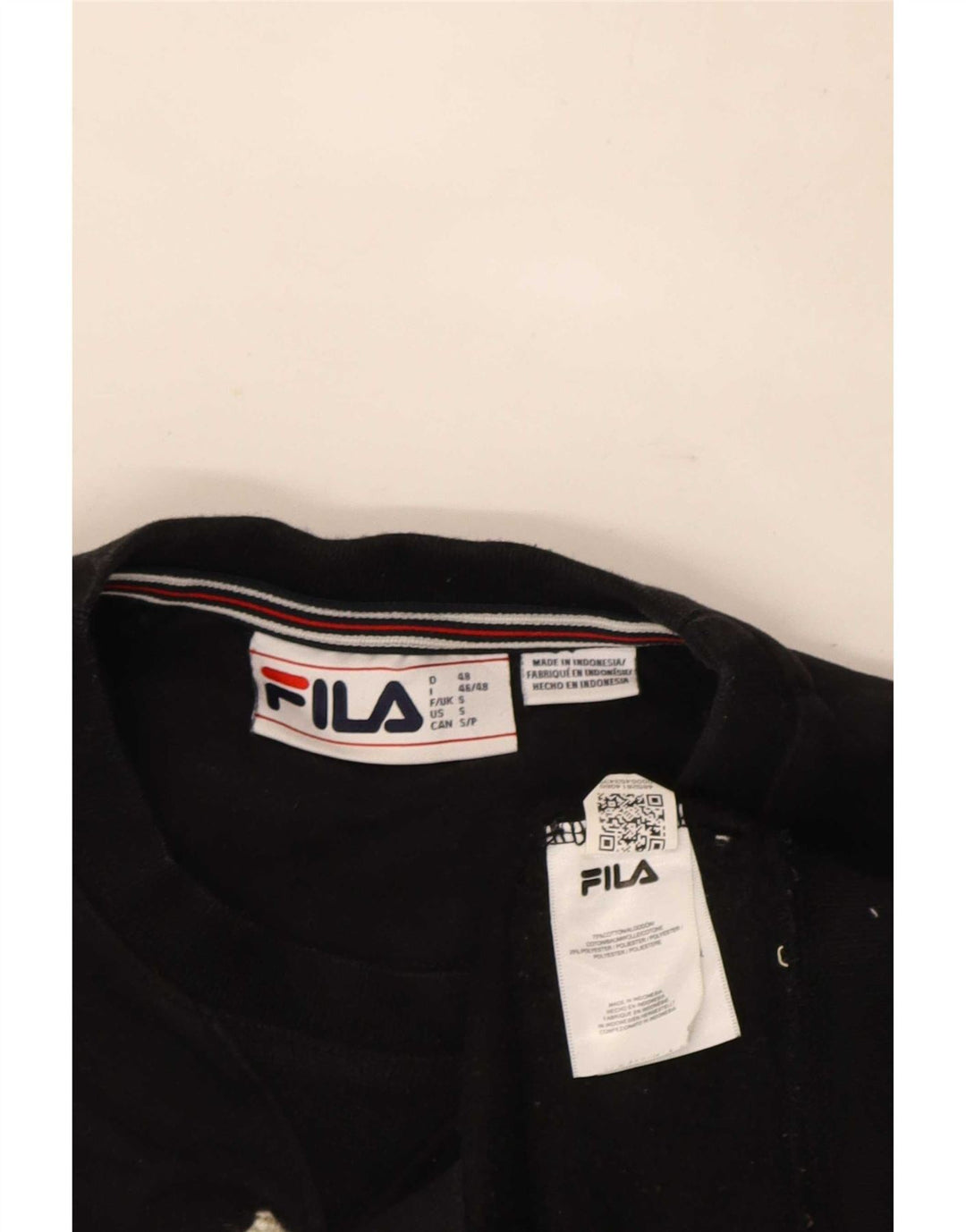 Fila Mens Graphic Sweatshirt Jumper Small Black Flecked Cotton