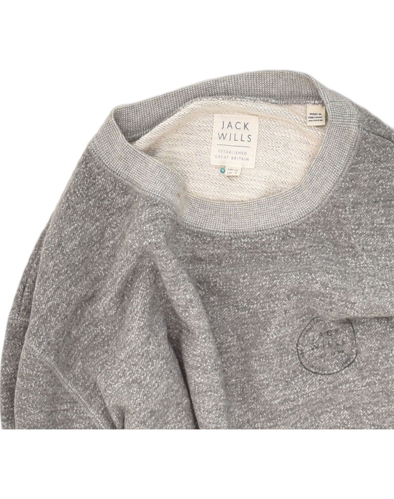 JACK WILLS Womens Sweatshirt Jumper UK 12 Medium Grey Cotton | Vintage Jack Wills | Thrift | Second-Hand Jack Wills | Used Clothing | Messina Hembry 