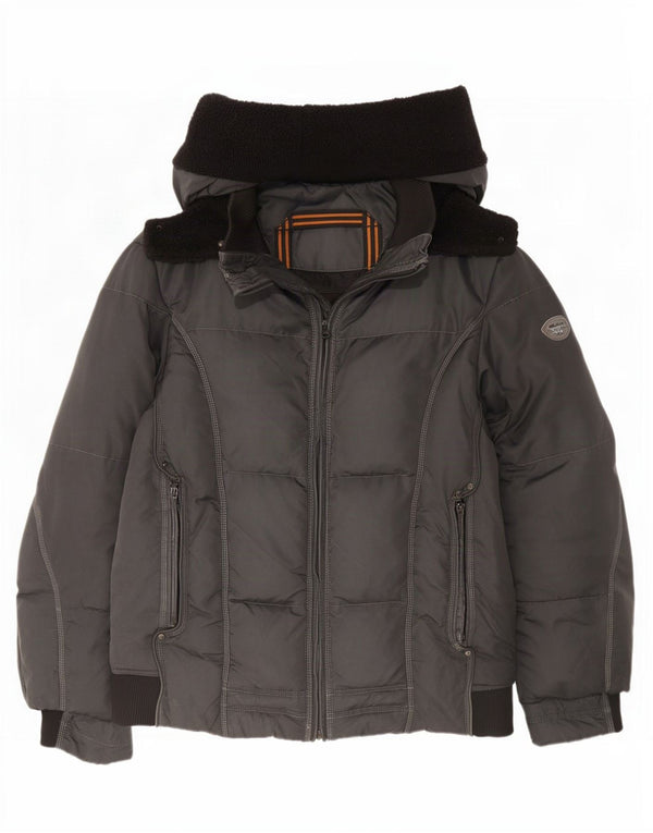 Gas Mens Hooded Bomber Padded Jacket UK 42 XL Grey