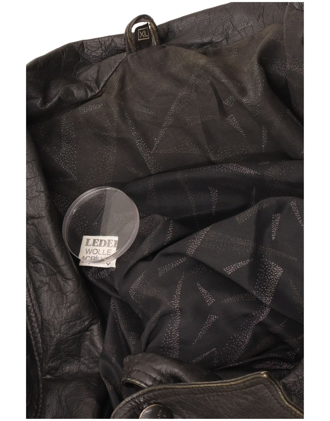 Vintage Womens Crop Oversized Leather Jacket UK 18 XL Black Leather