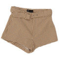 Zara Womens High Waist Hot Pants Small W26 Beige Gingham Polyester
