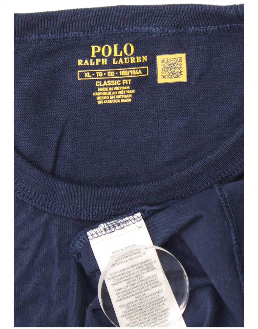 POLO RALPH LAUREN Mens Classic Fit T-Shirt Top XL Navy Blue Cotton
