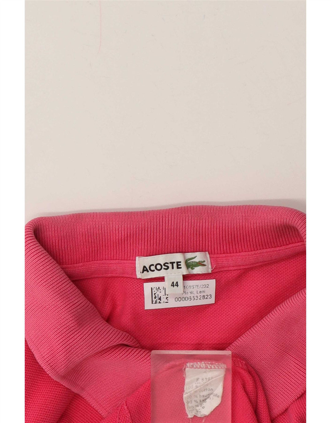 Lacoste Womens Polo Shirt Size 44 Medium Pink Cotton