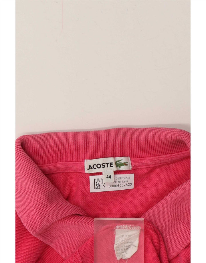Lacoste Womens Polo Shirt Size 44 Medium Pink Cotton