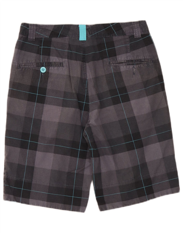 Sneaker Freak Mens Chino Shorts XS W29 Grey Check Cotton