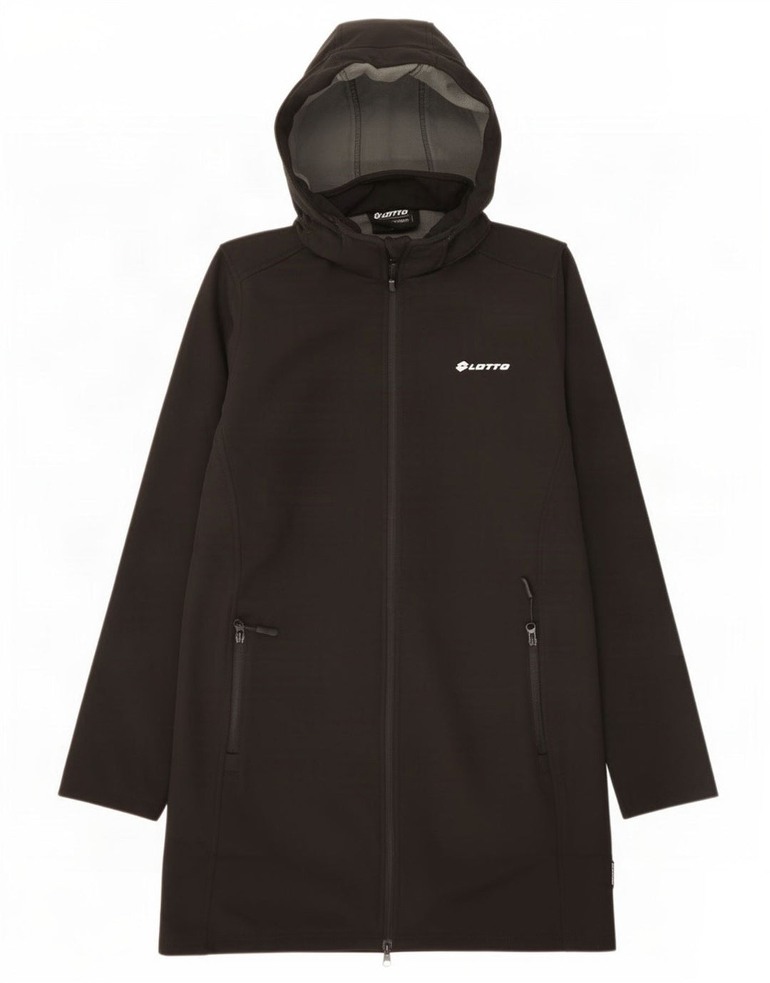 Lotto Womens Hooded Windbreaker Coat UK 16 Large Black Polyester