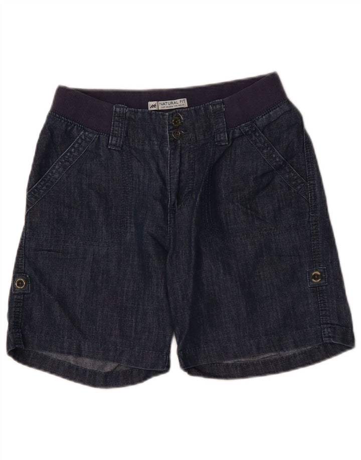 LEE Womens Natural Fit Chino Shorts W28 Medium Navy Blue Cotton