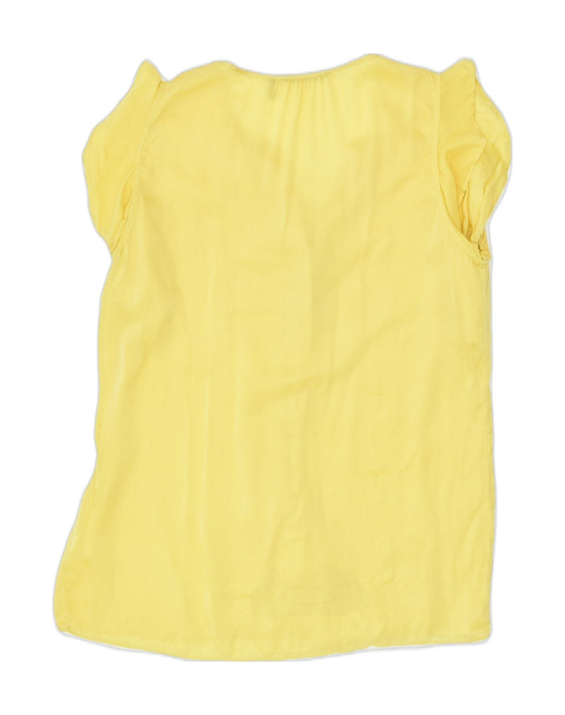 MASSIMO DUTTI Womens Blouse Top UK 10 Small Yellow Silk | Vintage Massimo Dutti | Thrift | Second-Hand Massimo Dutti | Used Clothing | Messina Hembry 