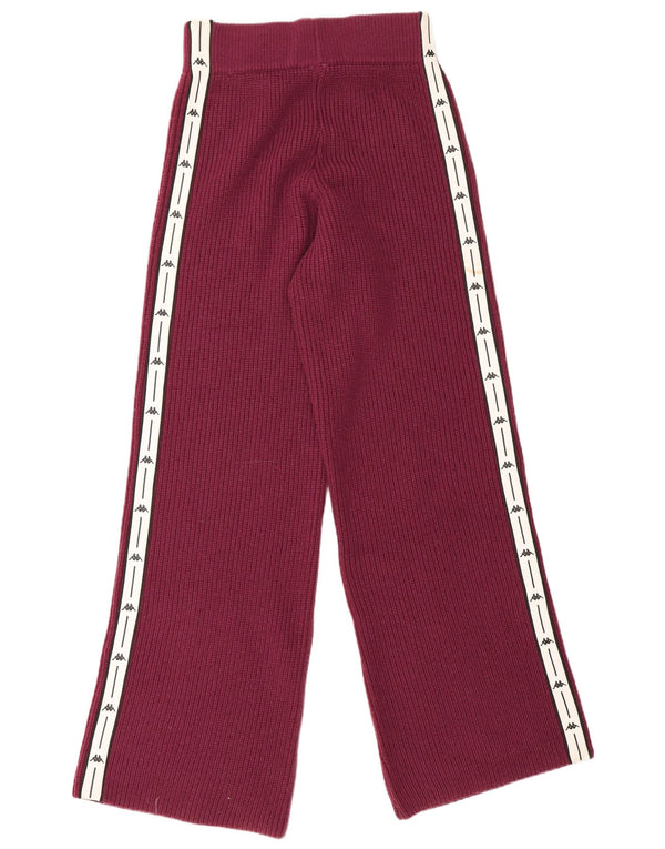 Kappa Womens Tracksuit Trousers UK 14 Large Burgundy Colourblock