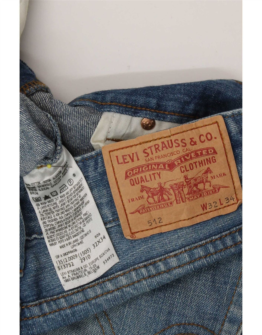 Levi's Mens 514 Bootcut Jeans W32 L34 Blue Cotton