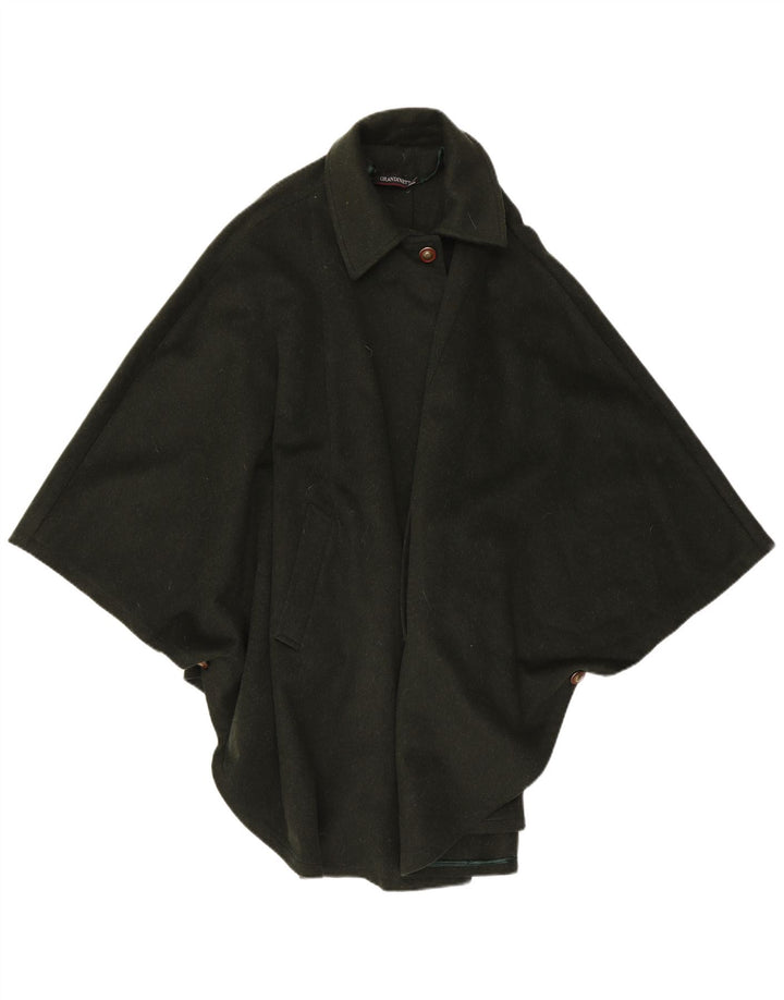 Moessmer Womens Cape Coat One Size Khaki Wool
