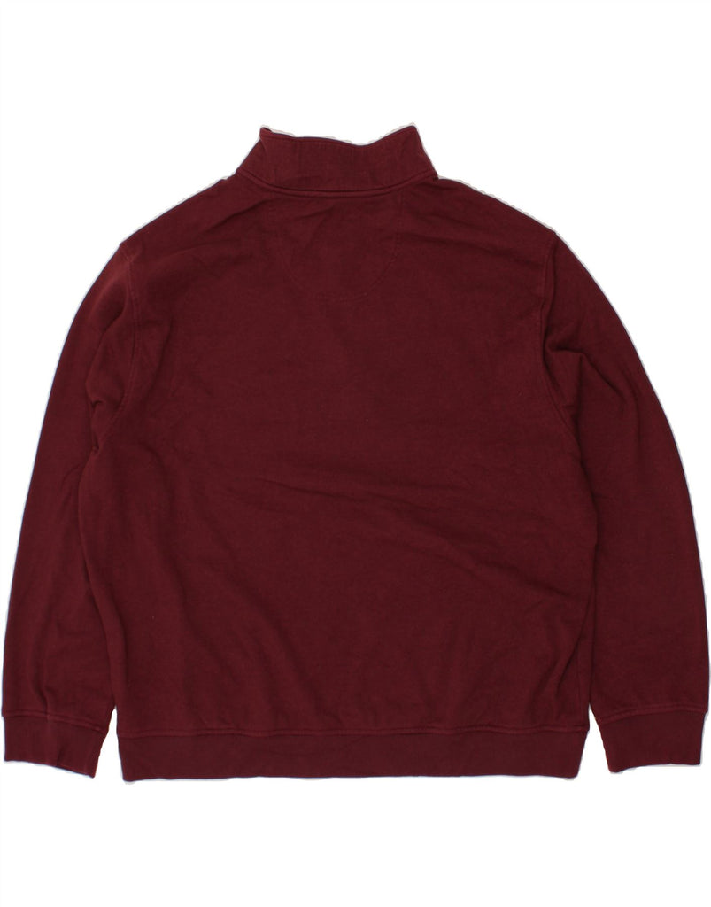 IZOD Mens Zip Neck Sweatshirt Jumper 2XL Maroon Polyester Vintage Izod and Second-Hand Izod from Messina Hembry 